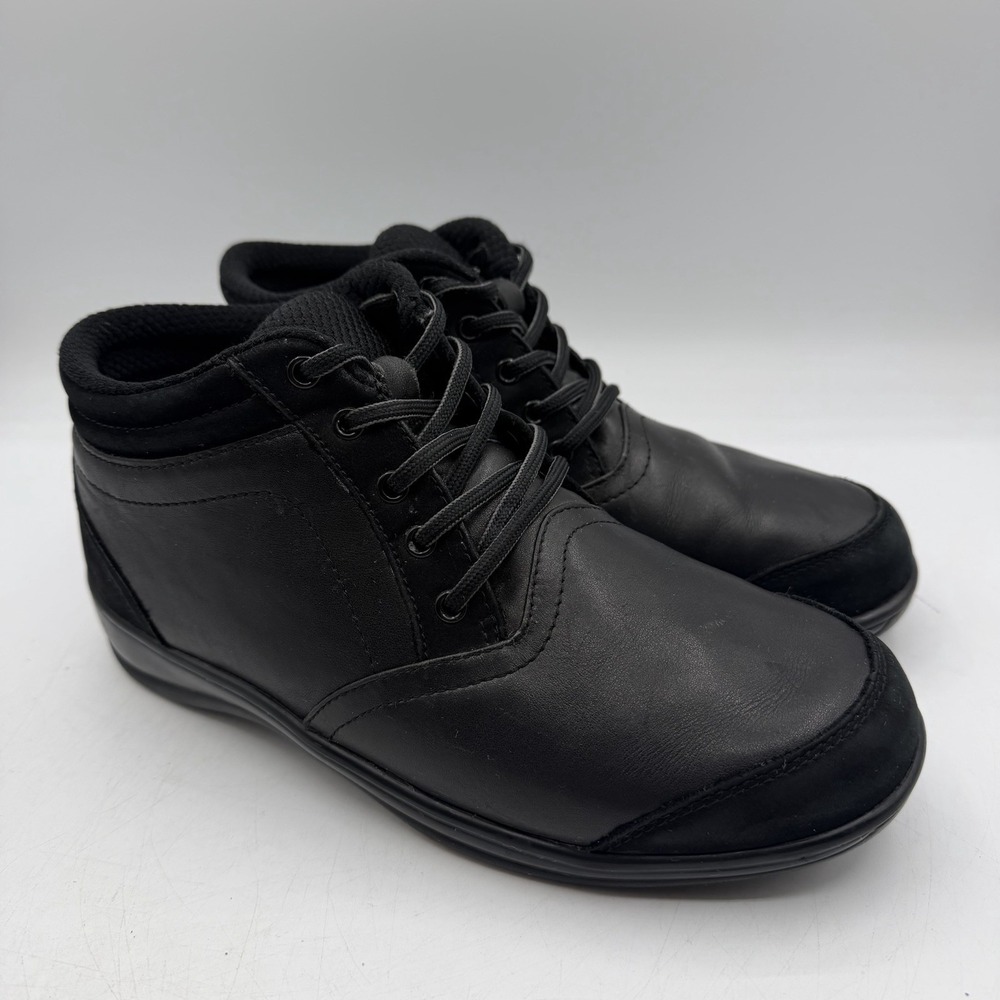 Orthofeet Milano Boots Womens 7.5 D WIDE‎ Black Leather Orthopedic Diabetic 885